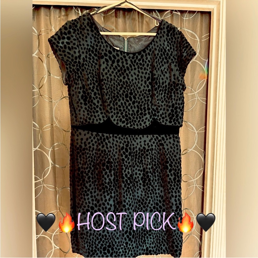 Renmor Vintage Black Velvet Cocktail Dress